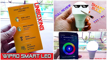 Wipro smart LED bulb RGB colour support wifi enabled unboxing and full review [ Hindi ]