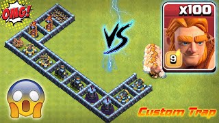 Max Super Giant vs Max Custom Trap | Clash of Clans | *Unbelievable Attack* | NoLimits