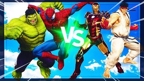 MARVEL VS. CAPCOM: INFINITE HULK AND SPIDER MAN VS IRON MAN AND RYU