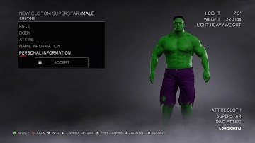 WWE 2K17 How To Create Hulk