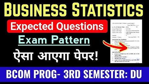 Business Statistics Important Questions BCOM PROG 3rd Semester DU SOL Ncweb Business Statistics PYQ