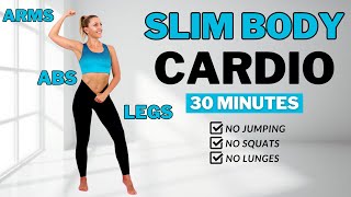Burn Arm + Leg + Belly Fat30 Min Aerobics WorkoutAll StandingNo Squats/ No LungesNo Repeat