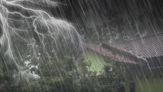 Heavy thunderstorm sounds relaxing rain thunder & lightning ambience for sleep soundly experience