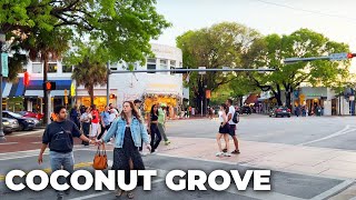 Miami Walk : LIVELY Saturday Night in Coconut Grove (May 2022)