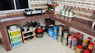 Non -Modular Kitchen Organization Ideas |Small Kitchen Organization ideas|MY kitchen Tour