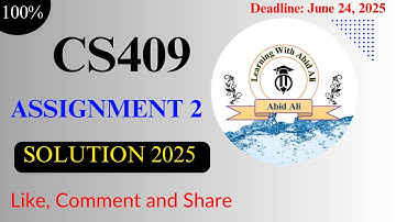 cs409 assignment 2 solution 2025 || #CS409 #Assignment #2 || CS409 Assignment 2 Spring 2025