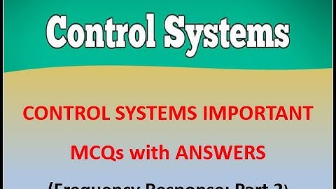 Control Systems Important MCQs on Frequency Response l Control System l Part 2