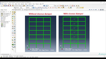 Frame with and without viscous damper Abaqus (energy balance equation , internal energy , ...)