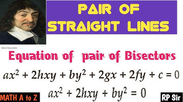 Equation of pair of bisectors between the pair of straight lines.