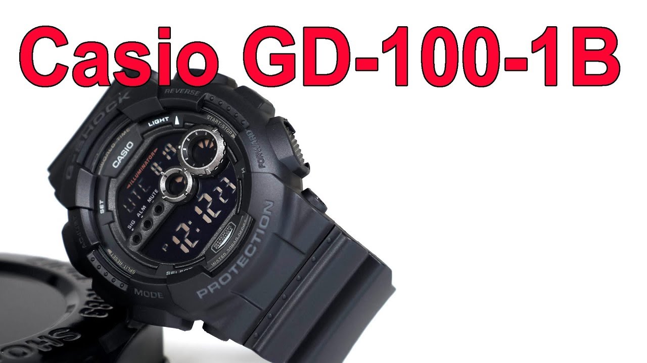 Casio GD-100-1B G-Shock Black Display Black Case Watch