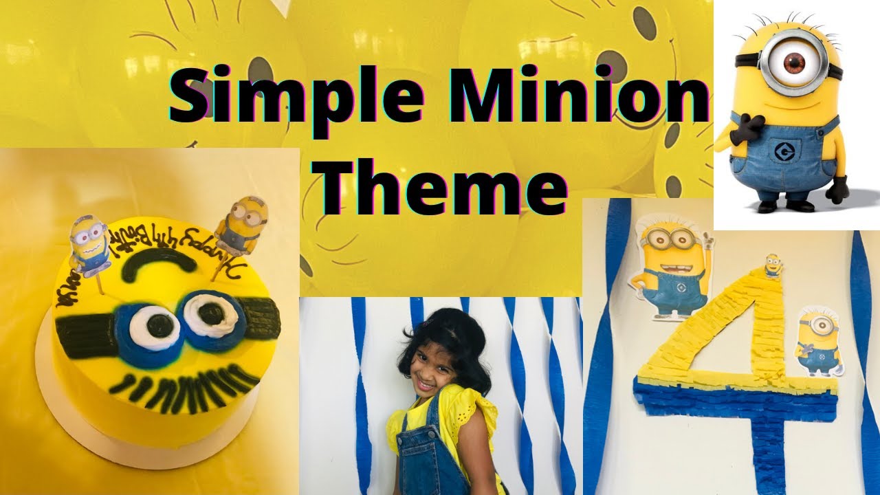 Simple minion theme for birthday party | minions|simple party decorations on budget|under 5$