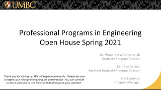 UMBC Engineering and Management Programs Information Session 2021 screenshot 5