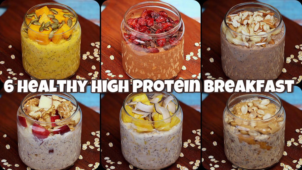 6 Flavours High Protein Overnight Oats Recipe : Easy & Healthy Breakfast Ideas for Weight Loss !