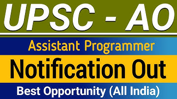 Assistant Programmer in central bureau of investigation | UPSC latest notification Out|