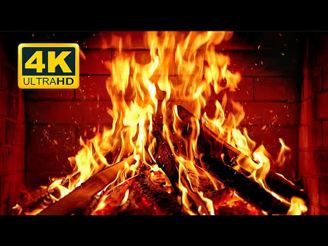 🔥 Cozy Fireplace 4K (12 HOURS). Fireplace with Crackling Fire Sounds. Crackling Fireplace 4K