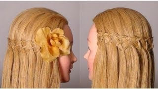 Красивая прическа: Французский водопад. Waterfall braid hairstyle Красивая прическа: Французский водопад. Waterfall braid hairstyle