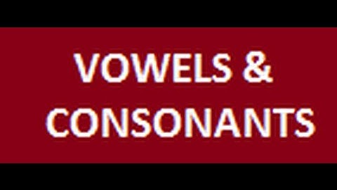 Number of Vowels & Consonants