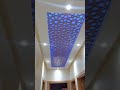 اروع تصميم سقف ممر ضيق بخشب محفور بالليزر سي ان سي في الجبس سقف cnc decor جبس بورد