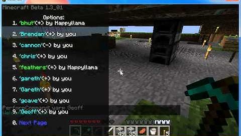 Minecraft Mod - MCMenu - MyWarp Example