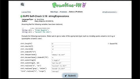 Java Practice It || 3.19 stringExpressions || String basics