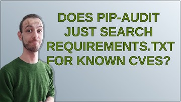 Security: Does pip-audit just search requirements.txt for known CVEs?