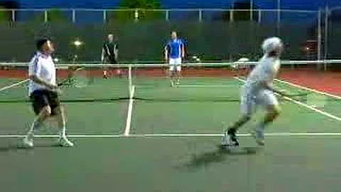 Sean Peterson in doubles action with Jon Toney