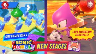 SONIC RUMBLE with NEW STAGES - City Escape Run 2 & Lava Mountain Survival 2 [ Hazco Fox I VPlayers ]