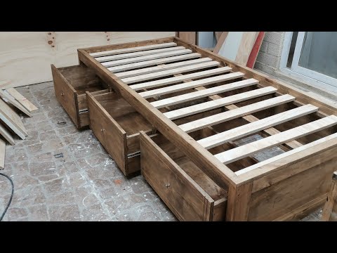 Video: Cama Individual Con Cajones (51 Fotos): Una Cama Con Cajones Para Guardar La Ropa