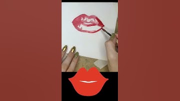 EASY DRAWING | HOW TO DRAW LIPS | WATERCOLOR TUTORIAL | SPEEDPAINT | ART VADER 2022 #SHORTS