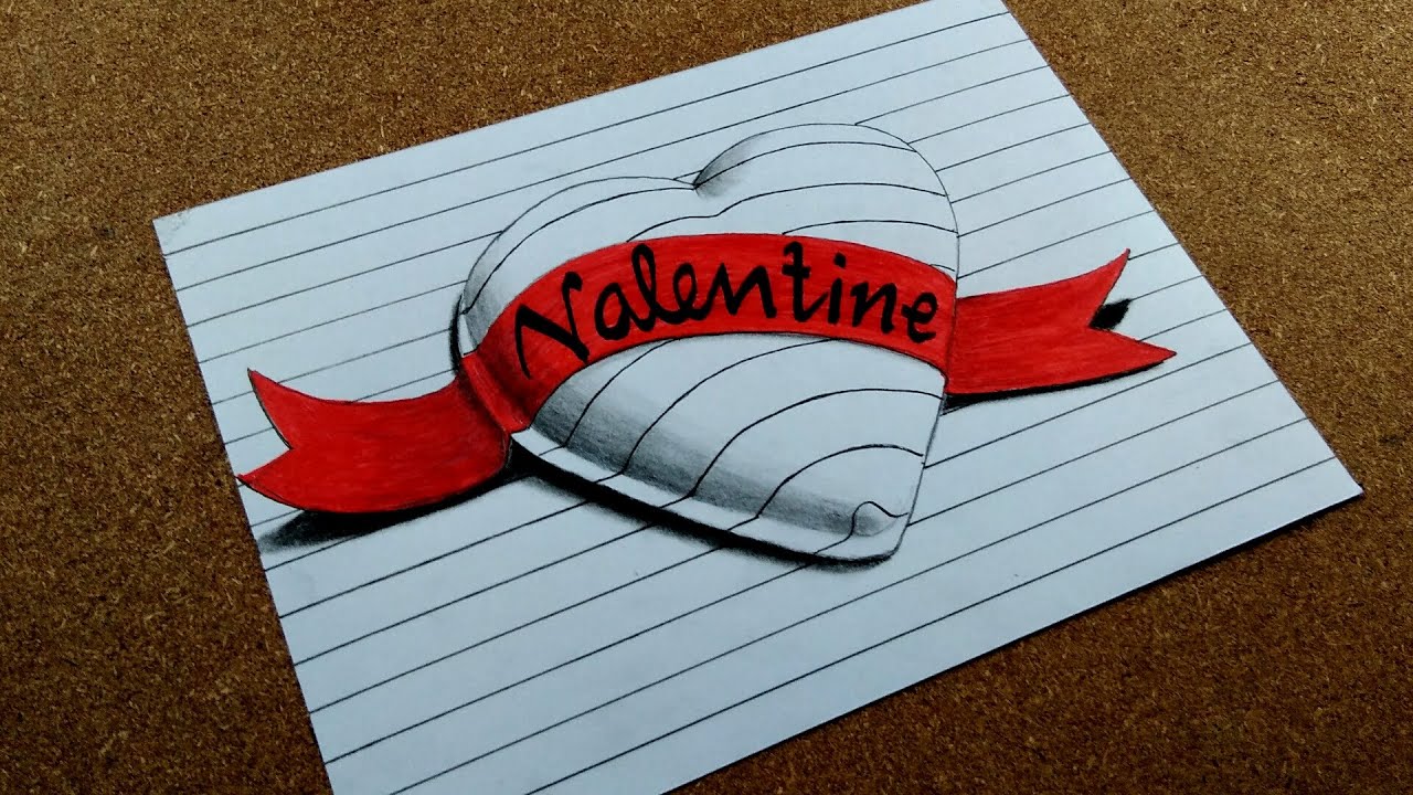 Happy Valentine Day 2022 - Love drawing - 3D heart - YouTube