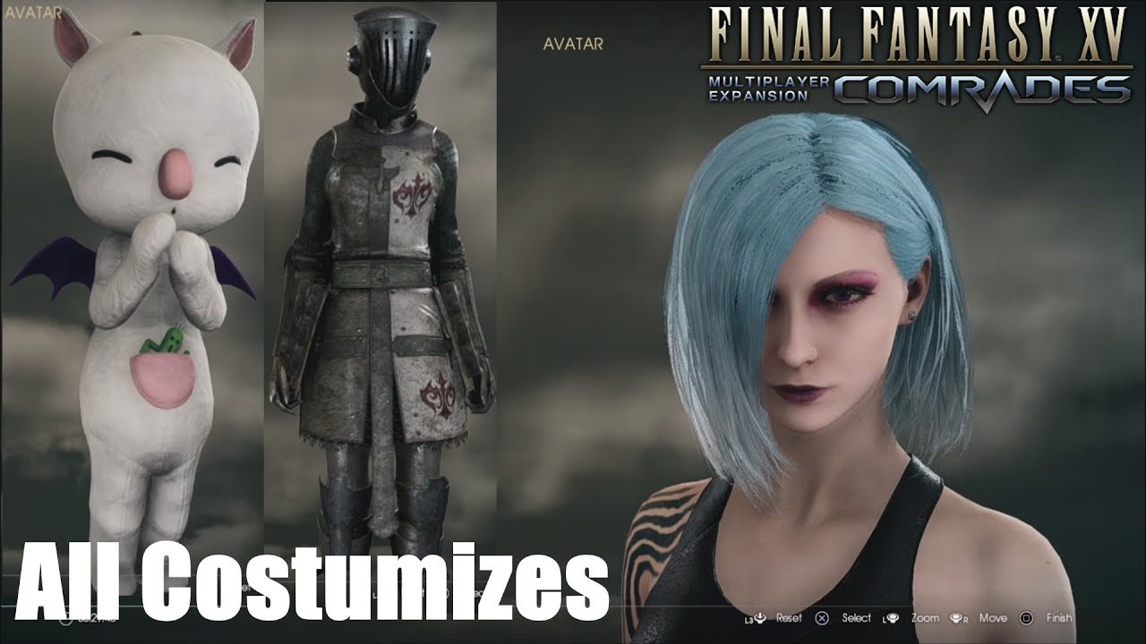 Final Fantasy XV Comrades - Outfits & Customizes (Unlocked Shop Items