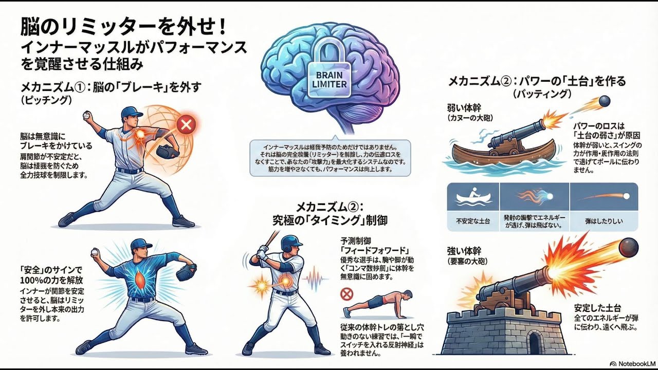 【メカニズム編】なぜ「インナー」が使えると、球速が上がり打球が飛ぶのか？ 〜脳のリミッターを外す「フィードフォワード」機能〜