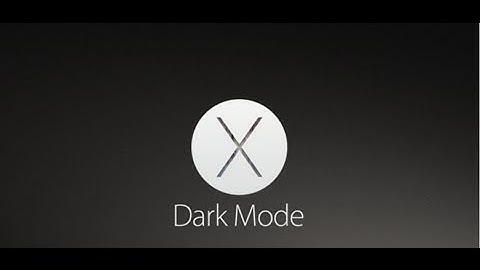 How to Switch on Dark mode (El Capitan)