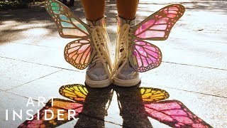 iridescent butterfly boots