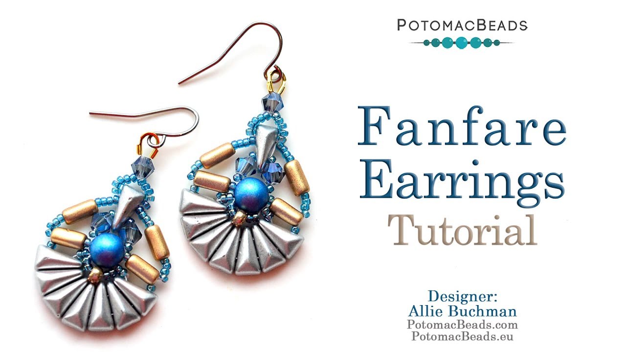 Fanfare Earrings - DIY Jewelry Making Tutorial by PotomacBeads