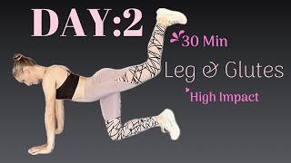 Day 2 – Killer Legs \& Glutes HIIT Workout | No Repeat | At-Home Lower Body Burner