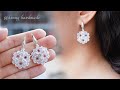 DIY christmas snowflake beaded earrings. Beading tutorial