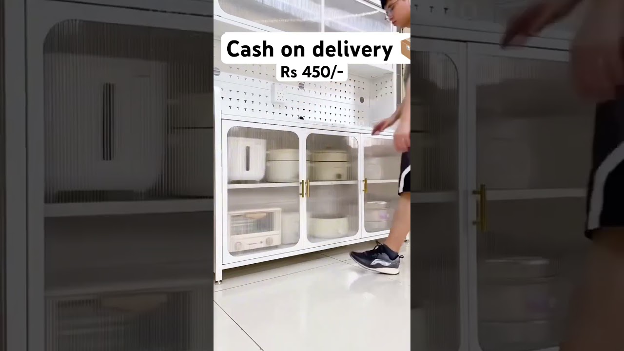 Kitchen Pantry Storage Cabinet With Wheels – 5 Shelves 2 Doors