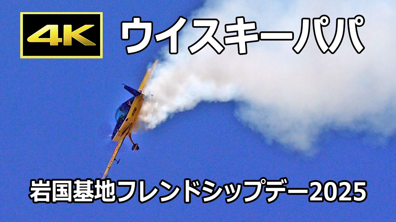 4K] 最高の青空を翔けるウイスキーパパの競技曲技飛行（午後）- 岩国