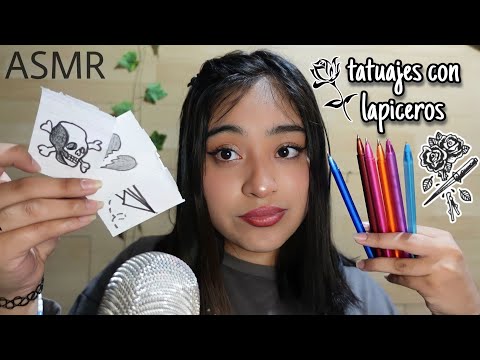 ASMR la morra castrosa del colegio te hace tattoos con bolígrafos 🖊️😬