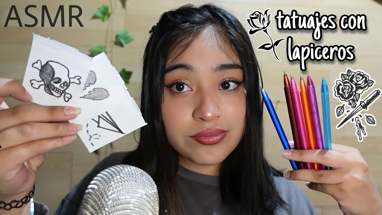 ASMR la morra castrosa del colegio te hace tattoos con bolígrafos 🖊️😬
