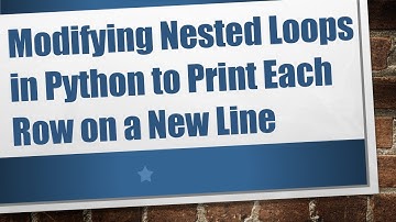 Modifying Nested Loops in Python to Print Each Row on a New Line