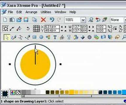 Splitting a circle into a pie chart in Xara Xtreme