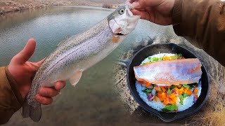 The BEST Way to COOK TROUT!! (Pond Fishing)