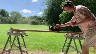 Making a table out of scaffolding boards