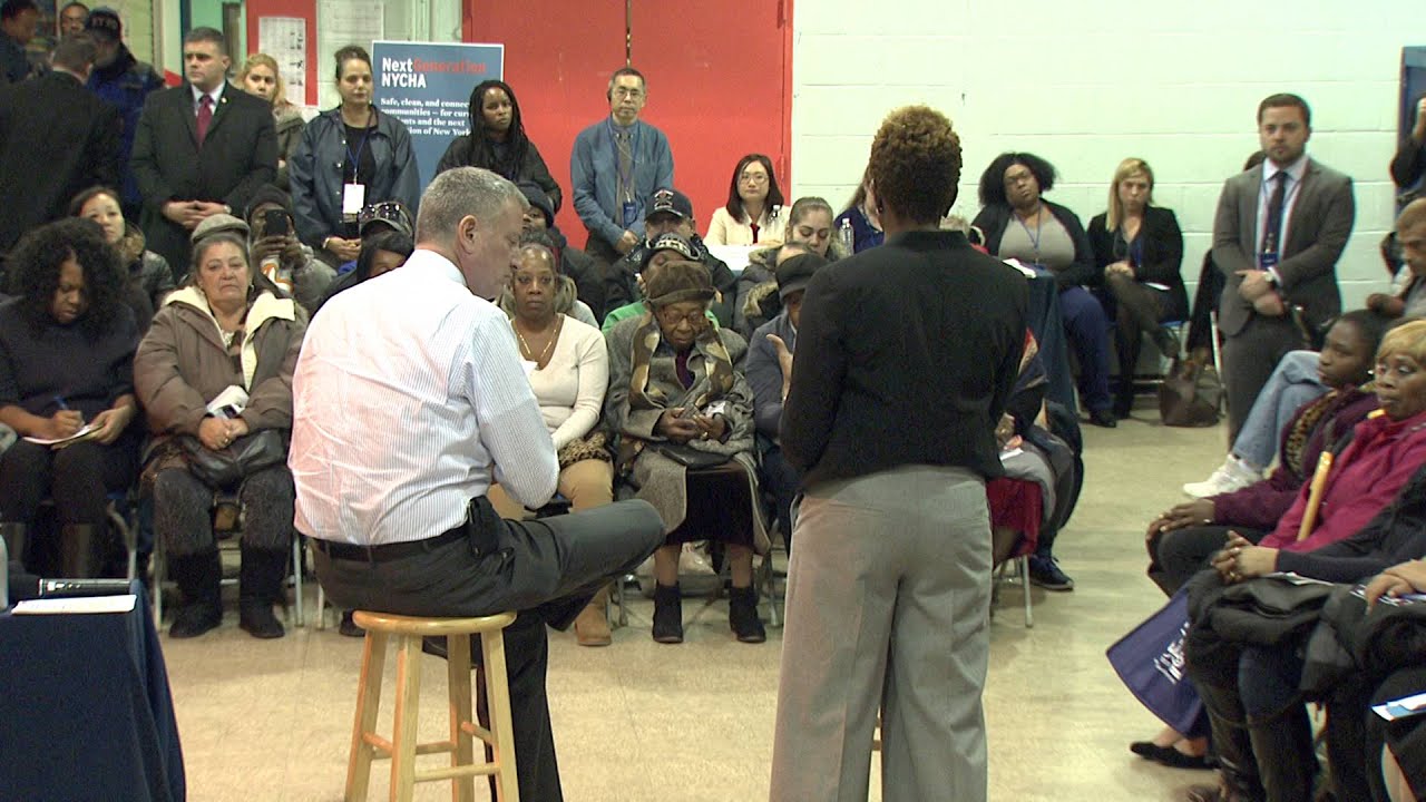 Mayor de Blasio Joins Forum on NextGen Neighborhoods with NYCHA Chair Shola Olatoya mayor de blasio children