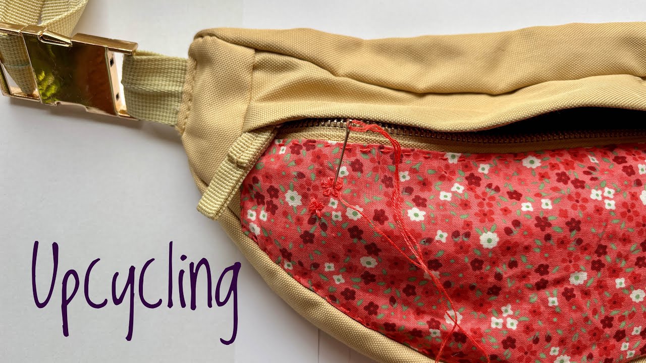 How to Upcycle a Fanny Pack (Bum Bag) with Fabric & Embroidery