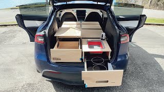 Tesla Model Y Camper Kit  All in One Camp Kitchen, Storage, and Bed Platform