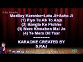 Medley lata jiasha ji  medley karaoke with hindi english lyrics  by s raj karaoke