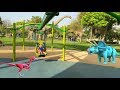 🦕 Pretend play in Outdoor playground for kids  Dinosaur park in Dubai 2018